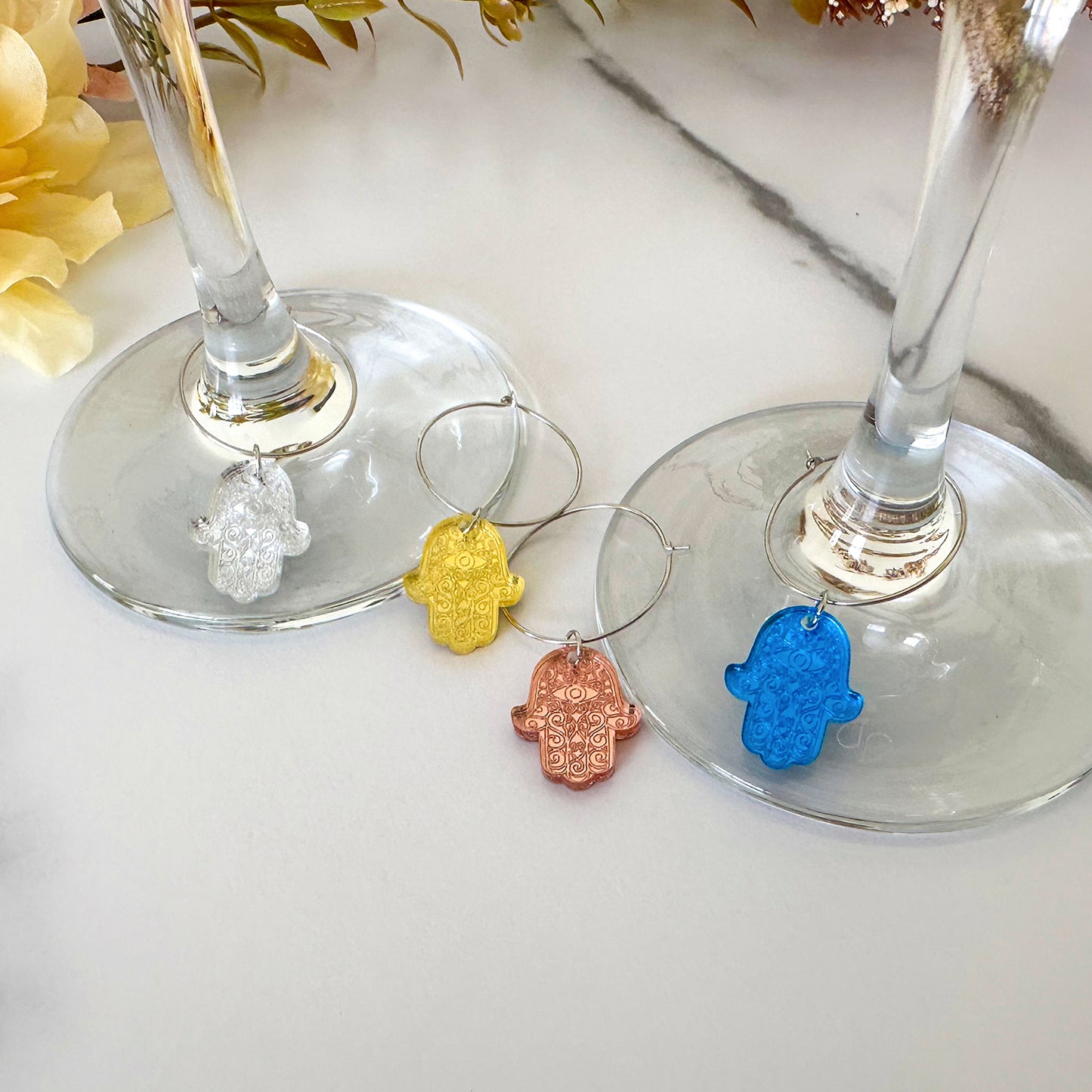 Hamsa Wine Charms (Set of 4)