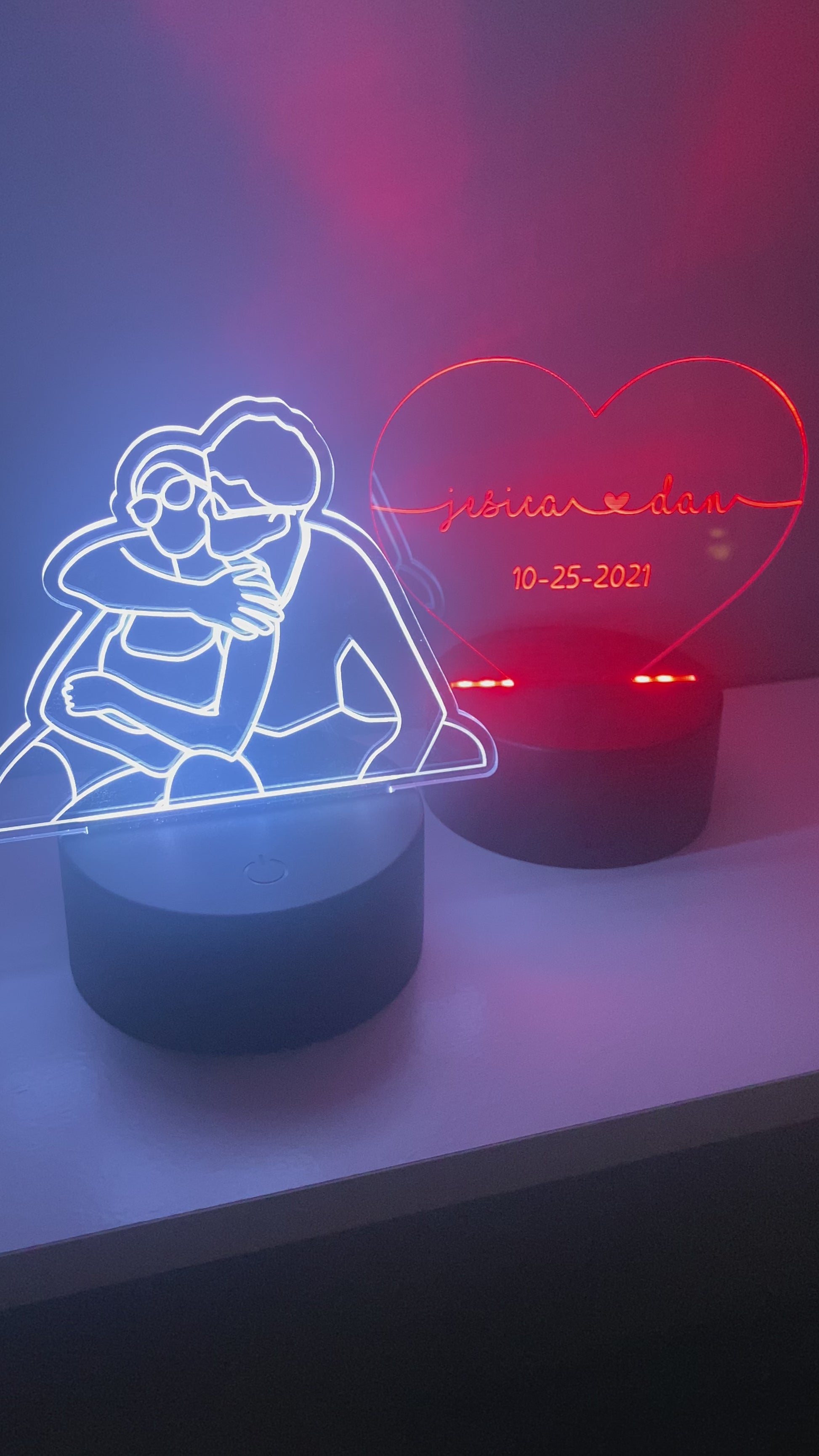 I love my boyfriend acrylic light with color changing base – Same