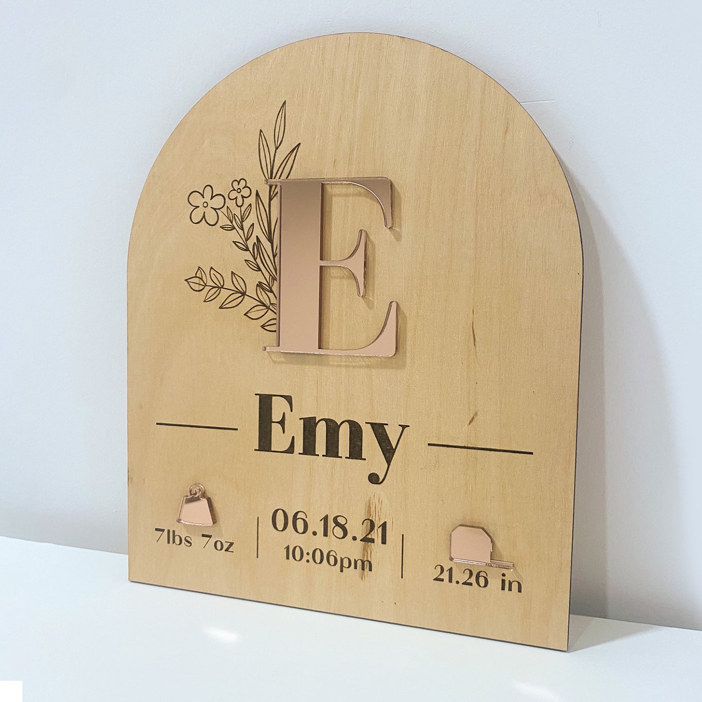 Newborn Birth Stat Wooden Sign