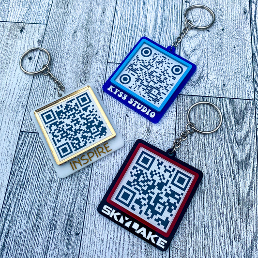 QR Code Logo Keychain