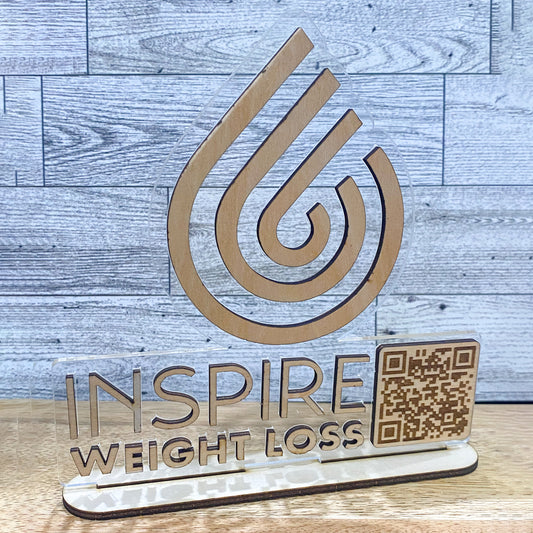 Wood QR Code Logo Sign