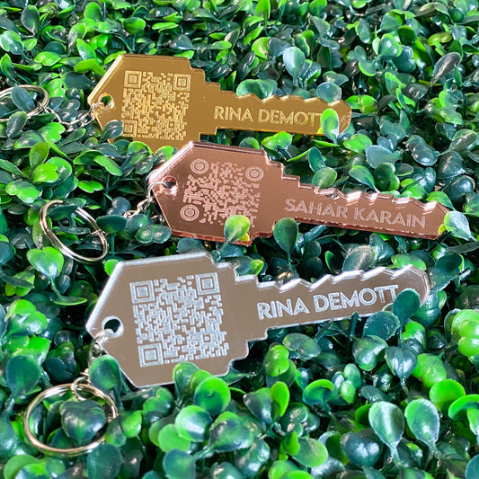 Custom Realtor Keychain with QR Code