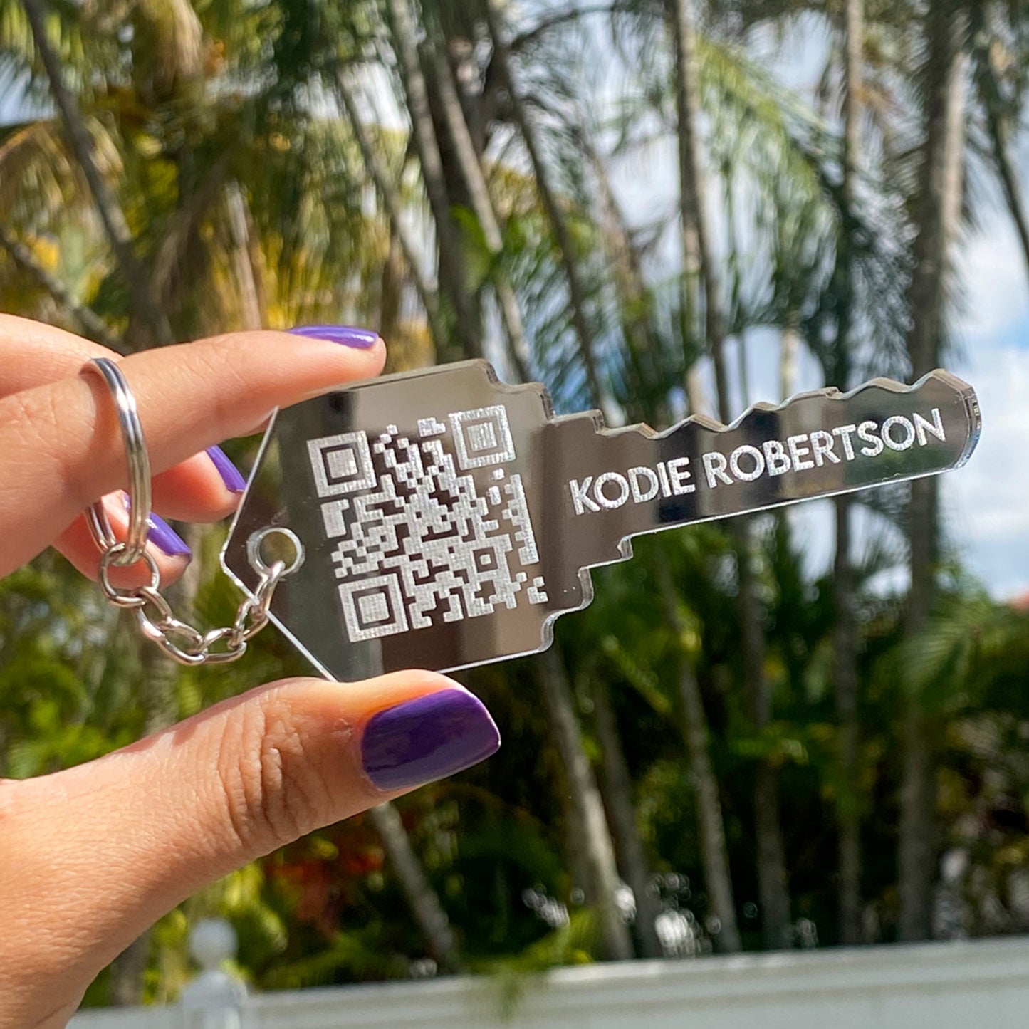 Custom Realtor Keychain with QR Code