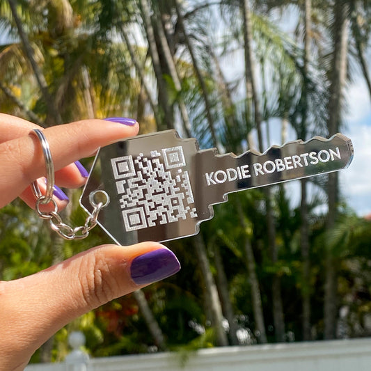 Custom Realtor Keychain with QR Code